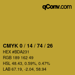 Color code: CMYK 0 / 14 / 74 / 26 | qconv.com