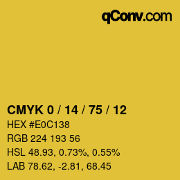 Color code: CMYK 0 / 14 / 75 / 12 | qconv.com