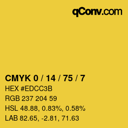 Color code: CMYK 0 / 14 / 75 / 7 | qconv.com