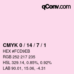 颜色代码: CMYK 0 / 14 / 7 / 1 | qconv.com