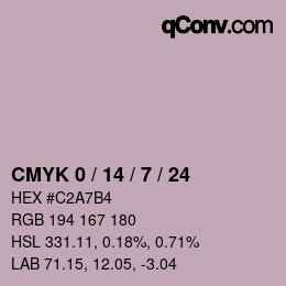 颜色代码: CMYK 0 / 14 / 7 / 24 | qconv.com