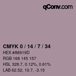 Color code: CMYK 0 / 14 / 7 / 34 | qconv.com