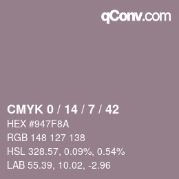 颜色代码: CMYK 0 / 14 / 7 / 42 | qconv.com