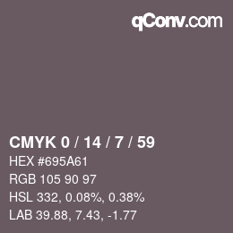 Color code: CMYK 0 / 14 / 7 / 59 | qconv.com