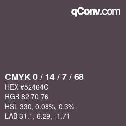 Color code: CMYK 0 / 14 / 7 / 68 | qconv.com