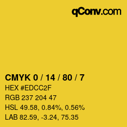 Color code: CMYK 0 / 14 / 80 / 7 | qconv.com