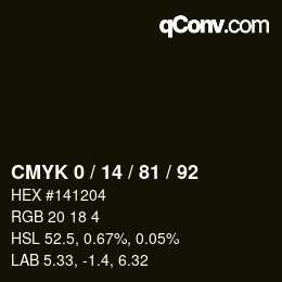 Color code: CMYK 0 / 14 / 81 / 92 | qconv.com