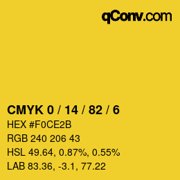 Color code: CMYK 0 / 14 / 82 / 6 | qconv.com