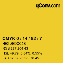 Color code: CMYK 0 / 14 / 82 / 7 | qconv.com