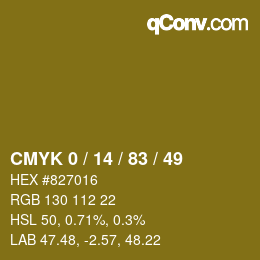 Color code: CMYK 0 / 14 / 83 / 49 | qconv.com