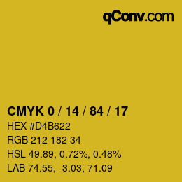 Color code: CMYK 0 / 14 / 84 / 17 | qconv.com