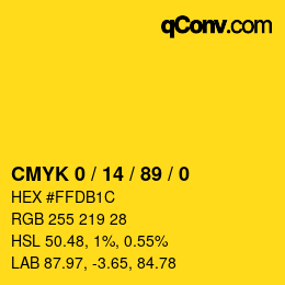 Color code: CMYK 0 / 14 / 89 / 0 | qconv.com