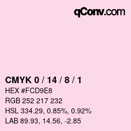 カラーコード: CMYK 0 / 14 / 8 / 1 | qconv.com