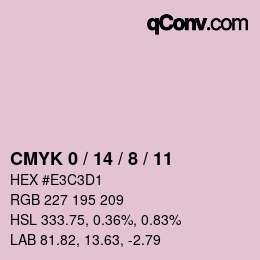 颜色代码: CMYK 0 / 14 / 8 / 11 | qconv.com