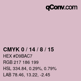 カラーコード: CMYK 0 / 14 / 8 / 15 | qconv.com
