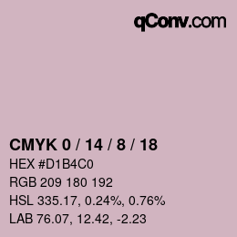 颜色代码: CMYK 0 / 14 / 8 / 18 | qconv.com