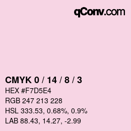 Farbcode: CMYK 0 / 14 / 8 / 3 | qconv.com