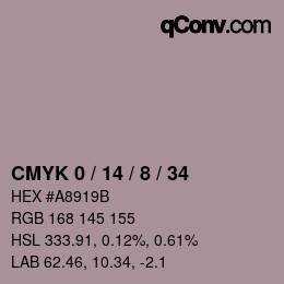 Color code: CMYK 0 / 14 / 8 / 34 | qconv.com