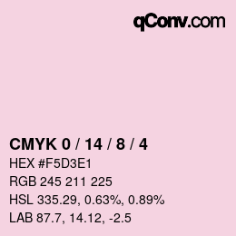 Color code: CMYK 0 / 14 / 8 / 4 | qconv.com