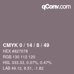 Color code: CMYK 0 / 14 / 8 / 49 | qconv.com