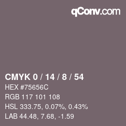 Color code: CMYK 0 / 14 / 8 / 54 | qconv.com