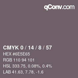 カラーコード: CMYK 0 / 14 / 8 / 57 | qconv.com