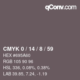 Color code: CMYK 0 / 14 / 8 / 59 | qconv.com