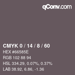 Color code: CMYK 0 / 14 / 8 / 60 | qconv.com