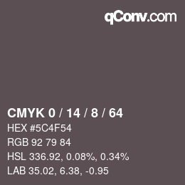 Color code: CMYK 0 / 14 / 8 / 64 | qconv.com