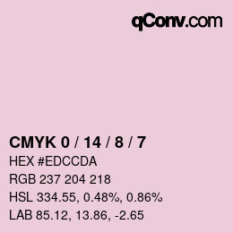 カラーコード: CMYK 0 / 14 / 8 / 7 | qconv.com