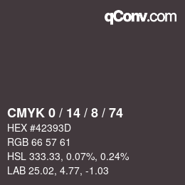 颜色代码: CMYK 0 / 14 / 8 / 74 | qconv.com