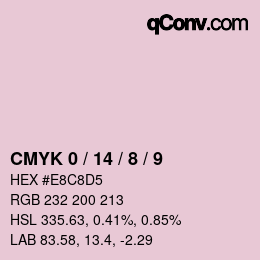 カラーコード: CMYK 0 / 14 / 8 / 9 | qconv.com