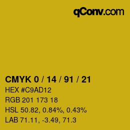 Color code: CMYK 0 / 14 / 91 / 21 | qconv.com