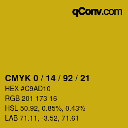 Color code: CMYK 0 / 14 / 92 / 21 | qconv.com