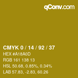 Color code: CMYK 0 / 14 / 92 / 37 | qconv.com