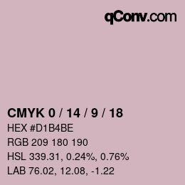 カラーコード: CMYK 0 / 14 / 9 / 18 | qconv.com