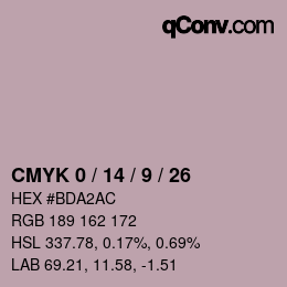 颜色代码: CMYK 0 / 14 / 9 / 26 | qconv.com