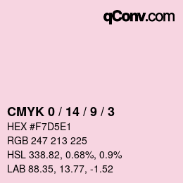 颜色代码: CMYK 0 / 14 / 9 / 3 | qconv.com