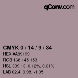 颜色代码: CMYK 0 / 14 / 9 / 34 | qconv.com