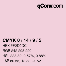 カラーコード: CMYK 0 / 14 / 9 / 5 | qconv.com
