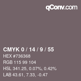 颜色代码: CMYK 0 / 14 / 9 / 55 | qconv.com