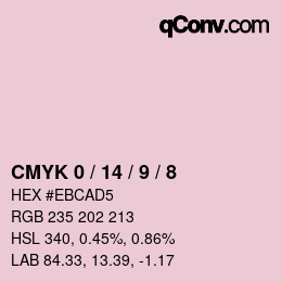 Color code: CMYK 0 / 14 / 9 / 8 | qconv.com