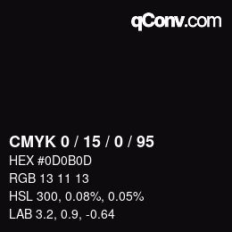 颜色代码: CMYK 0 / 15 / 0 / 95 | qconv.com