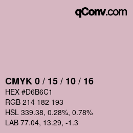 カラーコード: CMYK 0 / 15 / 10 / 16 | qconv.com