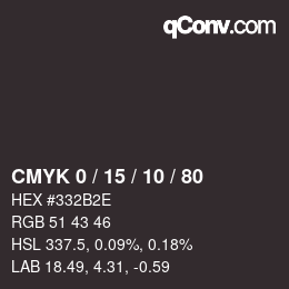 Color code: CMYK 0 / 15 / 10 / 80 | qconv.com