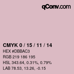 カラーコード: CMYK 0 / 15 / 11 / 14 | qconv.com