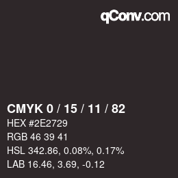 Color code: CMYK 0 / 15 / 11 / 82 | qconv.com