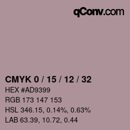 Color code: CMYK 0 / 15 / 12 / 32 | qconv.com