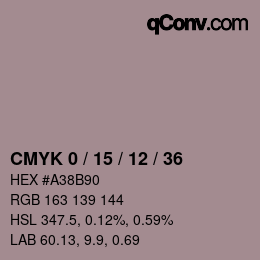 Código de color: CMYK 0 / 15 / 12 / 36 | qconv.com