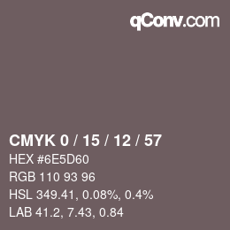 Color code: CMYK 0 / 15 / 12 / 57 | qconv.com